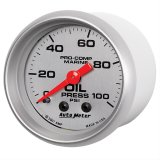 Autometer Marine Silver Oil Pressure 2 1/16in 100 psi Mechanical Gauge thumbnail 3