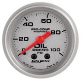 Autometer Marine Silver Oil Pressure 2 1/16in 100 psi Mechanical Gauge thumbnail 4