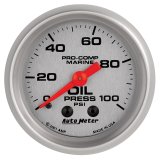 Autometer Marine Silver Oil Pressure 2 1/16in 100 psi Mechanical Gauge thumbnail 6
