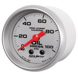 Autometer Marine Silver Oil Pressure 2 1/16in 100 psi Mechanical Gauge thumbnail 9