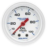 Autometer Marine White 2 1/16in 100 psi Mechanical Oil Pressure Gauge thumbnail 2