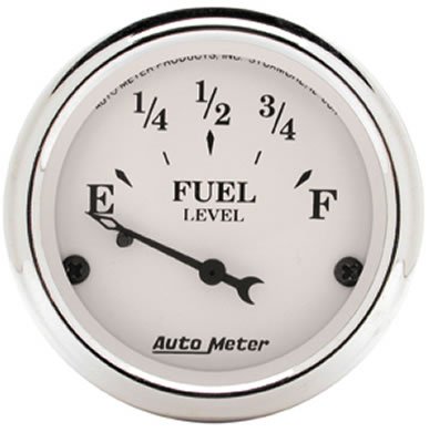 Autometer 2-1/16in 0-90 Fuel Level Air-Core GM Old Tyme White Gauge