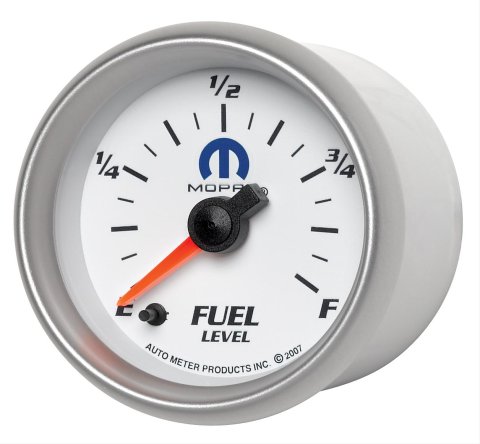 AutoMeter Gauge Fuel Level 2-1/16in. 0-280 Ohm Programmable White Mopar thumbnail 1