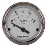 AutoMeter Gauge Fuel Level 2-1/16in. 73 Ohm(e) to 10 Ohm(f) Elec American Platinum thumbnail 1