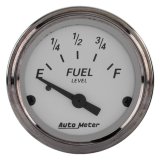 AutoMeter Gauge Fuel Level 2-1/16in. 73 Ohm(e) to 10 Ohm(f) Elec American Platinum thumbnail 2