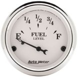 AutoMeter Gauge Fuel Level 2-1/16in. 73 Ohm(e) to 10 Ohm(f) Elec Old Tyme White thumbnail 1