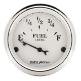 AutoMeter Gauge Fuel Level 2-1/16in. 73 Ohm(e) to 10 Ohm(f) Elec Old Tyme White thumbnail 2