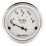 AutoMeter Gauge Fuel Level 2-1/16in. 73 Ohm(e) to 10 Ohm(f) Elec Old Tyme White thumbnail 3