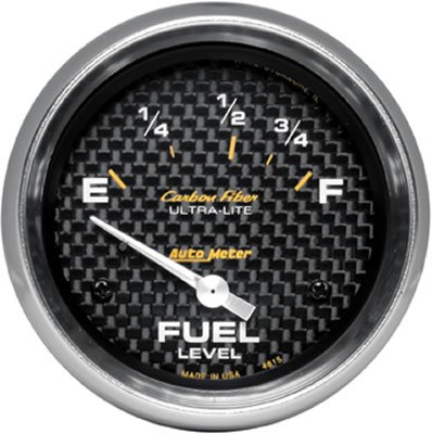 AutoMeter Gauge Fuel Level 2-5/8in. 73 Ohm(e) to 10 Ohm(f) Elec Carbon Fiber