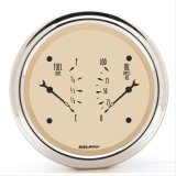 AutoMeter Gauge Dual Fuel & Oilp 3-3/8in. 0 Ohm(e) to 90 Ohm(f)& 100PSI Elec Antique Beige thumbnail 1