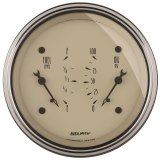AutoMeter Gauge Dual Fuel & Oilp 3-3/8in. 0 Ohm(e) to 90 Ohm(f)& 100PSI Elec Antique Beige thumbnail 2