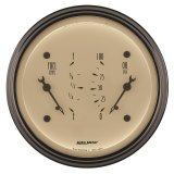 AutoMeter Gauge Dual Fuel & Oilp 3-3/8in. 0 Ohm(e) to 90 Ohm(f)& 100PSI Elec Antique Beige thumbnail 5