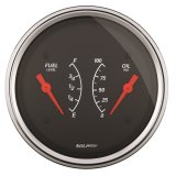 AutoMeter Gauge Dual Fuel & Oilp 3-3/8in. 0 Ohm(e) to 90 Ohm(f)& 100PSI Elec Designer Black thumbnail 2