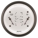 AutoMeter Gauge Dual Fuel & Oilp 3-3/8in. 0 Ohm(e) to 90 Ohm(f)& 100PSI Elec Old Tyme White thumbnail 4