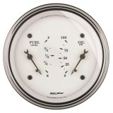 AutoMeter Gauge Dual Fuel & Oilp 3-3/8in. 0 Ohm(e) to 90 Ohm(f)& 100PSI Elec Old Tyme White thumbnail 5