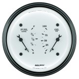 AutoMeter Gauge Dual Fuel & Oilp 3-3/8in. 0 Ohm(e) to 90 Ohm(f)& 100PSI Elec Old Tyme White thumbnail 6