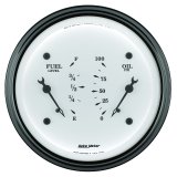 AutoMeter Gauge Dual Fuel & Oilp 3-3/8in. 0 Ohm(e) to 90 Ohm(f)& 100PSI Elec Old Tyme White thumbnail 7