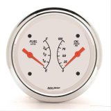 AutoMeter Gauge Dual Fuel & Oilp 3-3/8in. 240 Ohm(e) to 33 Ohm(f) & 100PSI Elec Arctic White thumbnail 1