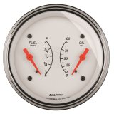 AutoMeter Gauge Dual Fuel & Oilp 3-3/8in. 240 Ohm(e) to 33 Ohm(f) & 100PSI Elec Arctic White thumbnail 6