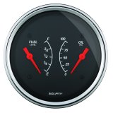 AutoMeter Gauge Dual Fuel & Oilp 3-3/8in. 240 Ohm(e) to 33 Ohm(f) & 100PSI Elec Designer Black thumbnail 4