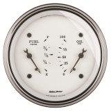 AutoMeter Gauge Dual Fuel & Oilp 3-3/8in. 240 Ohm(e) to 33 Ohm(f) & 100PSI Elec Old Tyme Wht thumbnail 5
