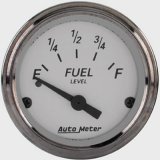 AutoMeter Gauge Fuel Level 2-1/16in. 0 Ohm(e) to 30 Ohm(f) Elec American Platinum thumbnail 1