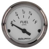 AutoMeter Gauge Fuel Level 2-1/16in. 0 Ohm(e) to 30 Ohm(f) Elec American Platinum thumbnail 2