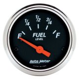 AutoMeter Gauge Fuel Level 2-1/16in. 0 Ohm(e) to 30 Ohm(f) Elec Designer Black thumbnail 3