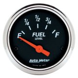 AutoMeter Gauge Fuel Level 2-1/16in. 0 Ohm(e) to 30 Ohm(f) Elec Designer Black thumbnail 4