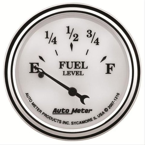 AutoMeter Gauge Fuel Level 2-1/16in. 240 Ohm(e) to 33 Ohm(f) Elec Old Tyme White II