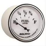 AutoMeter Gauge Fuel Level 2-1/16in. 240 Ohm(e) to 33 Ohm(f) Elec Old Tyme White II thumbnail 2