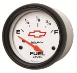 AutoMeter Gauge Fuel Level 2-5/8in. 0 Ohm(e) to 90 Ohm(f) Elec Chevy Red Bowtie White thumbnail 3