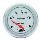 AutoMeter Gauge Fuel Level 2-5/8in. 16 Ohm(e) to 158 Ohm(f) Elec Ultra-Lite thumbnail 8