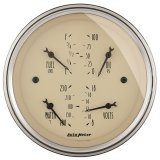 AutoMeter Gauge Quad 3-3/8in. 0 Ohm(e) to 90 Ohm(f)Elec Antique Beige thumbnail 3
