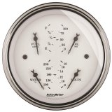 AutoMeter Gauge Quad 3-3/8in. 0 Ohm(e) to 90 Ohm(f)Elec Old Tyme White thumbnail 2