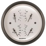 AutoMeter Gauge Quad 3-3/8in. 0 Ohm(e) to 90 Ohm(f)Elec Old Tyme White thumbnail 3