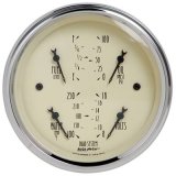 AutoMeter Gauge Quad 3-3/8in. 240 Ohm(e) to 33 Ohm(f) Elec Antique Beige thumbnail 1