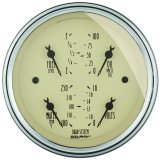 AutoMeter Gauge Quad 3-3/8in. 240 Ohm(e) to 33 Ohm(f) Elec Antique Beige thumbnail 3