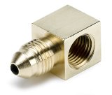 AutoMeter Fitting Adapter 90 Deg. 1/8in. NPT Female To -3AN Male Brass thumbnail 8