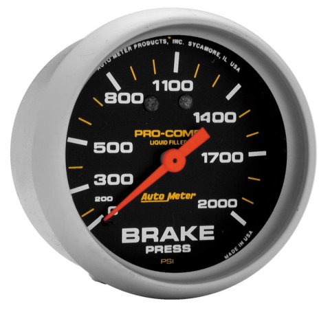 AutoMeter Gauge Brake Press 2-5/8in. 2000PSI Liquid Filled Mech Pro-Comp thumbnail 2