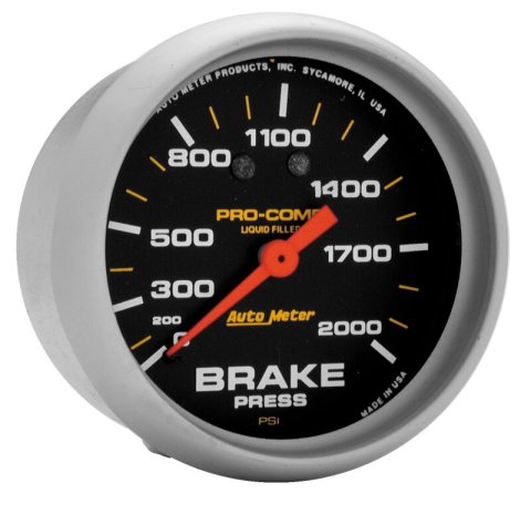 AutoMeter Gauge Brake Press 2-5/8in. 2000PSI Liquid Filled Mech Pro-Comp thumbnail 4