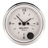 AutoMeter Gauge Clock 2-1/16in. 12HR Analog Old Tyme White thumbnail 2