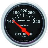 AutoMeter Gauge Cylinder Head Temp 2-1/16in. 140-340 Deg. F Electric Sport-Comp thumbnail 2