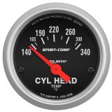 AutoMeter Gauge Cylinder Head Temp 2-1/16in. 140-340 Deg. F Electric Sport-Comp thumbnail 4