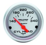 AutoMeter Gauge Cylinder Head Temp 2-1/16in. 140-340 Deg. F Electric Ultra-Lite thumbnail 8