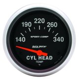 AutoMeter Gauge Cylinder Head Temp 2-5/8in. 140-340 Deg. F Electric Sport-Comp thumbnail 2