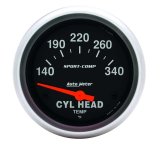 AutoMeter Gauge Cylinder Head Temp 2-5/8in. 140-340 Deg. F Electric Sport-Comp thumbnail 8
