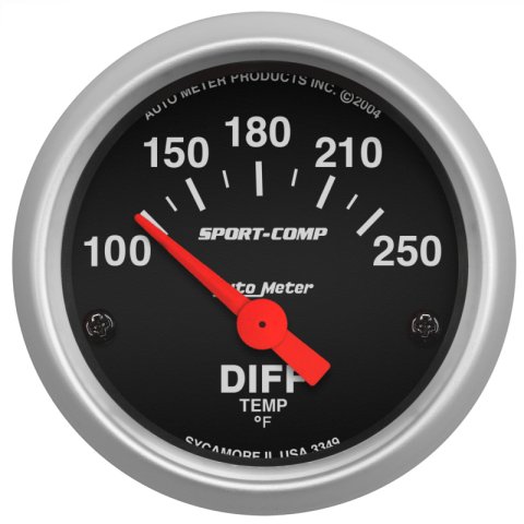 AutoMeter Gauge Differential Temp 2-1/16in. 100-250 Deg. F Electric Sport-Comp thumbnail 4