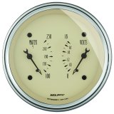 AutoMeter Gauge Dual Wtmp & Volt 3-3/8in. 250 Deg. F & 18V Elec Antique Beige thumbnail 2