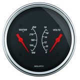 AutoMeter Gauge Dual Wtmp & Volt 3-3/8in. 250 Deg. F & 18V Elec Designer Black thumbnail 3
